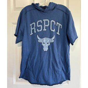 Under Armour Project Rock Terry Hoodie Sweatshirt Respect Blue Men's Large L